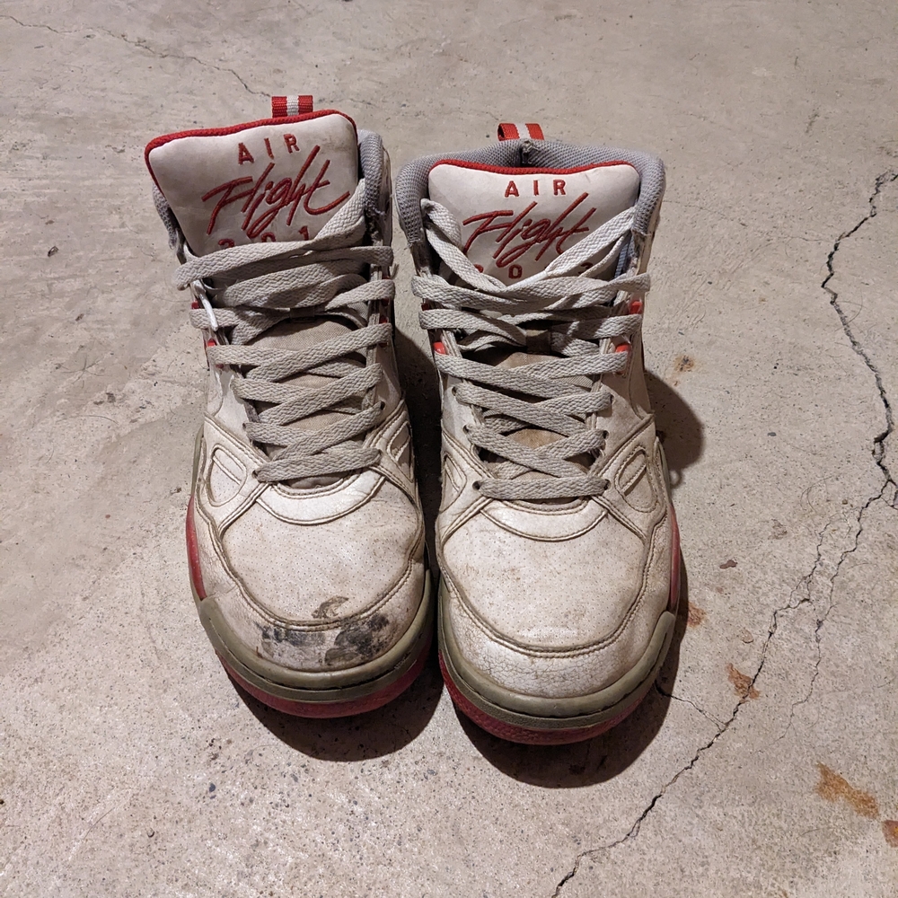 Men's Athletic Shoes - Gray and Red
